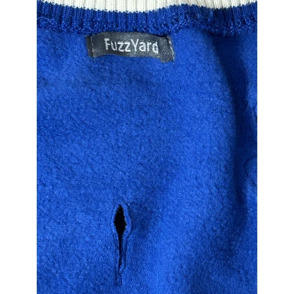 FuzzYard Treats Dog Hoodie Sweater Blue Size 7 Patch Large Pet Apparel